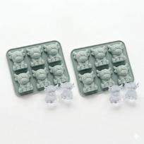 2pcs Mini Highland Cow Cube of Ice Mold, Reusable 3D Cute Silicone Ice Tray for Whiskey, Cocktails, Juice And Party Drinks. gray