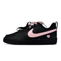 Nike Court Borough 2 Black Warrior Low top Skateboard Shoes Women's Black Pink DV5456-002(Team862-) 38.5 black