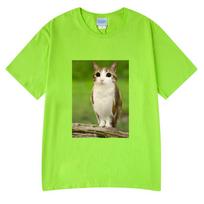 Cat Owl Funny Meowl Meme Brainrot T-shirts Unisex's Women Fashion Tee Tops Harajuku Short Sleeves T-shirt Cotton Oversized T Shirts 4XL green