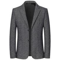 Pavasaris Ruduo Vyriški languoti švarkai Smart Casual Formalūs kostiumai Švarkai Paltas Vyriška mada Slim Fit Atlenkiamas apykaklė Švarkai Viršutiniai drabužiai XXL šviesiai pilka spalva