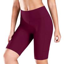 High Waist Butt Lifting Compression Biker Shorts for Women Tummy Control Stretchy Fitness Leggings with Side Pockets for Outdoor Sports M mėlyna