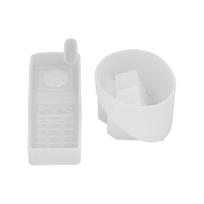 Mobile Phone Resin Mold Cute Mobile Phone Shape Epoxy Resin Silicone Mold with Base for DIY Ornament Family Activities