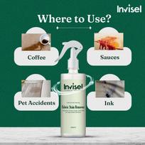 Invisel Fabric Stain Remover Spray | 250ml | Multi-Enzyme Formula for Instant Stain Removal | Gentle on Fabrics | Works on Clothes, Sofa, Upholst gray