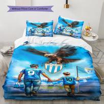SS Lazio Pattern Bedding Set Quilt Cover Pillowcase Home Decor Gift (1 * duvet cover + 2 * pillowcase, without core) 140x200cm blue