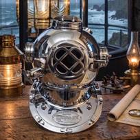 Deep Sea Diving Helmet Nautical Diver Helmet Maritime Decor gray