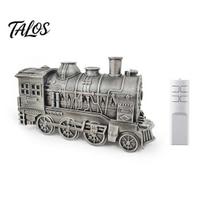 Large Capacity Desktop Humidifier Vintage Steam Train Aroma Diffuser, 300ml Ultrasonic Cool Mist with Dual Decorative Fragrance Machine for Office LED EU sidabras
