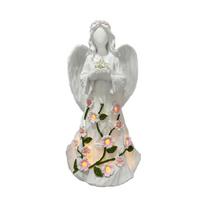 Guard Angel Figurines with Night Lights Battery Operated Angel Statue Decors LED Angel Desk Lamp Ornament Home Decors 1 white
