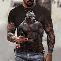 Boxing Dog 3D Print T Shirt Men's Cool Arena Breathable Short Sleeve T Shirts Personality Fashion Street Animal Graphic Tee Top 5XL black