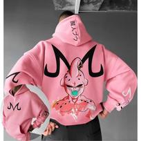 Dragon Ball Vyrų gobtuvas megztinis Majin Buu Japonų anime Pavasaris Ruduo Berniukų Vaikų ilgomis rankovėmis Tėvų ir vaikų apranga M pink