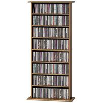 CD ir DVD laikymo spintelė su 8 skyreliais ir 6 reguliuojamomis lentynomis. Maksimali talpa 360 CD, 185 DVD ir „Blu-ray“. Riešutmedžio spalvos.