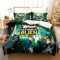 3D Ben Alien Force 10 Comfortable Duvet Quilt Cover Pillowcase Bedding Set Children Bedroom Decoration Home Textile 70x133cm 2pcs black