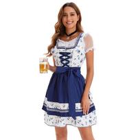 2026 New Oktoberfest Costume Bavarian Ethnic Style Bar Maid Suit Beer Dress L brown