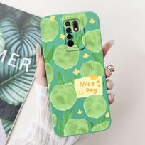 Skirta Xiaomi Redmi 9 dėklas 6.53  Mielas panda avokado kvadratinis silikoninis matinis telefono dėklas, skirtas Xiaomi Redmi 9 Prime Poco M2 Redmi9 Funda Poco M2 gray