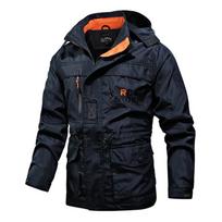 Men Thin Waterproof Windproof Hooded Outdoor Jacket Spring Autumn Hiking Climbing Camping Casual Windbreaker Outerwear for Male Daily Outdoor Wear XXXXL black