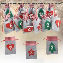 24 vnt. „Pasidaryk pats“ kabinami saldainių dovanų maišeliai Kalėdinė dekoracija Kalėdų Advento kalendorius Atgalinės atskaitos maišelis 24PCS gray