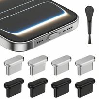 USB C Dust Plug Cover, Type C Port Protector for iPhone 17 16 15 Samsung S25 Universal Anti Dust Cap for USB-C Phones gray