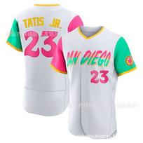 San Diego Padres Fernando Tatis Jr 23 Baltas City Edition Elite Beisbolo Džersis Unisex Gerbėjų Apranga Small pink