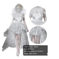Halloween Ghost Bride Dress Costume For Women Role Play Party Cosplay one size white