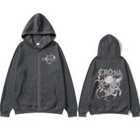 Japanese Anime Soul Eater Crona Zipper Hoodies Clothing Zip Up Hooded Sweatshirts Long Sleeves Pullovers Jacket Caots XL black