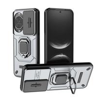 Magnetinis žiedo laikiklis Smūgiams atsparus šarvuotas telefono dėklas, skirtas Huawei Nova 14 Pro Nova14 Ultra 5G, su slankiu kameros apsauginiu dangteliu For Nova 14 Ultra pilka spalva