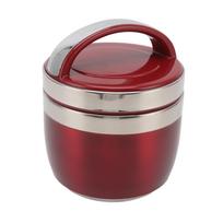 1.5L Vacuum Lunch Box 304 Stainless Steel Insulated Food Container Portable Bento Box for Student Office Worker Red L raudona