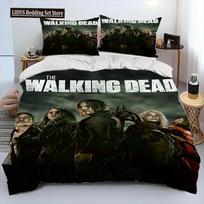 Siaubo TV The Walking Dead Lincoln Antklodė Lovos Patalynės Komplektas, Antklodės Užvalkalas Lovos Komplektas Antklodės Užvalkalas Pagalvės Užvalkalas, Karaliaus Karalienės Dydžio Lovos Patalynės Komplektas 70x133cm 3pcs gray