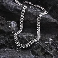 Vnox Never Fade 5mm/6mm/8mm Steel Cuban Chain Necklace for Women Men,Waterproof Silver Color Unisex Miami Curb Link Chain Choker 45cm gray
