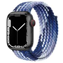 Braided solo loop Strap For Apple Watch band 44mm 40mm 45mm 41mm 49mm 38 42mm Bracelet correa iWatch series 3 SE 6 7 8 ultra 2 9 42mm 44mm 45mm 49mm&L size mėlynė