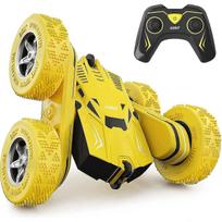 RC Stunt Car Toy, Direct Charge Remote Control Car with 2 Sided 360 Rotation for Boy Kids Girl, Yellow