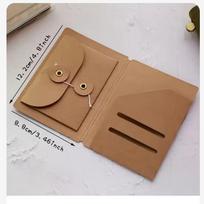 1PC Kraft Paper Traveler Notebook Kraft Paper Folder Standard Portable Passport Business Card Receipt Storage Envelope brown