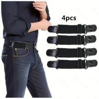 4Pcs Elastic Hidden Belt – Adjustable Lazy Waist Tightening Strap for Pants, Simple & Portable, Unisex Design black