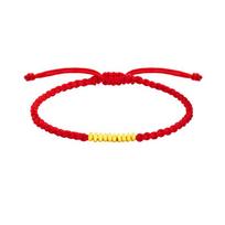 999 gryno aukso Zodiako raudonojo siūlo apyrankė: Laimės karoliukas pintas rankos virvelė Dovana merginai Gold Bracelet Only red