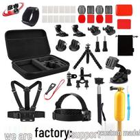 45-in-1 Waterproof GoPro Sports Camera Accessory Set with Chest Strap for GoPro DJI Xiaoyi SJCAM Standard Size black