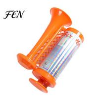 Air Horn Hand Pump for Sports Games, Cheering Noise Maker No Battery Event Stadium, Portable Push Sound Speaker Soccer Fan Party Durable Plastic oranžinė