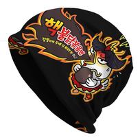 Bonnet Hats Buldak Ramen Men Women's Thin Hat The Spiciest Noodles Hot Chicken Flavor Retro Cap Street Skullies Beanies Caps One Size black