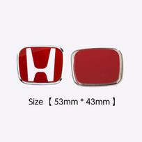 53*43mm Car Steering Wheel Emblem For Honda Civic Accord Fit CRV Jazz Odyssey Prelude Insight Legend Stream HRV Crider XRV GK5 XL7 red