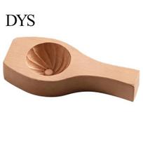 Dumpling Maker Mold Wooden Bun with Handle, Manual Press Baozi Mold, Home Cooking Utensils Easy DIY Ravioli Pastry Presser Flower Edges for S beige