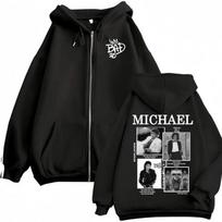 Pop karalius Michael Jacksonas 'Bad' era Užtraukiamas džemperis su gobtuvu Vyrams Moterims Harajuku Gatvės apranga Striukė Džemperis Polarinis Atsitiktinis Užtraukiamas Megztinis M black