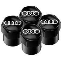 4Pcs Car Wheel Tire Air Valve Caps Stem Cover with Color Brand Logo For Audi A3 A4 A5 A6 A7 A8 Q3 Q5 Q8 TT TTS Accessories gray