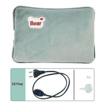 Electric Hot Water Bag Soft Winter Hand Warmer Reusable Hot Water Bottle EU Plug Rechargeable Warm Hand Pocket gray