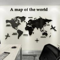 World Map Wall Mirror Stickers DIY 3D Acrylic Wall Stickers Bedroom Office Background Wall Decoration Stickers Large Size S  80cmx40cm juoda