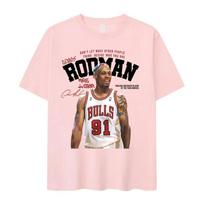 2026 Dennis Rodman Vintage Graphic T Shirt High Quality Oneck Basketball Tops Tshirts Men  Cotton Tshirt Streetwear M white