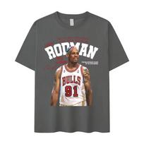 2026 Dennis Rodman Vintage Graphic T Shirt High Quality Oneck Basketball Tops Tshirts Men  Cotton Tshirt Streetwear 3XL brown