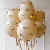 For Balloon Balletthemed 12inch Bouquet Qixi Valentines Day Ritual 5 nude balloons + 30 bows + ribbon beige