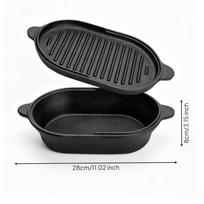 Cast Iron Loaf Pan with Lid Long-Lasting Cookware Versatile for Oven, Home Cooks black