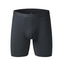 Vyriški kvėpuojantys ilgo kirpimo bokseriai sportui, elastingi, vyriškos kelnaitės, vyriškos ledinio šilko besiūlės ilgesnės trumpos kelnės L XL XXL 3XL XXL black
