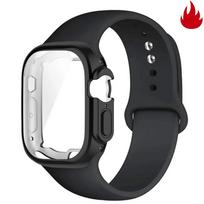 Wtach Case+Strap For Apple Watch band Ultra 49mm 44mm 45mm 42mm 41mm 40mm Wristband correa Bracelet iwatch series 7 8 se 5 6 9 45mm Series 789 black