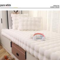 Cross-Border Rabbit Fur Plush Thickened Tatami Seat Cushion for Bedroom Bay Window or Balcony, Cream Style, 2026. 40x60cm white