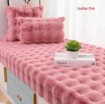 Cross-Border Rabbit Fur Plush Thickened Tatami Seat Cushion for Bedroom Bay Window or Balcony, Cream Style, 2026. 40x60cm