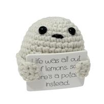 Positive Energy Potato Hug Pocket Mini Plush Wool Knitting Doll Christmas Gift Home Decoration Ornaments white